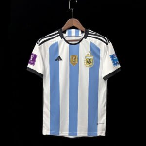 Camiseta Argentina 2022-23 Local Retro 3 Estrellas Parches