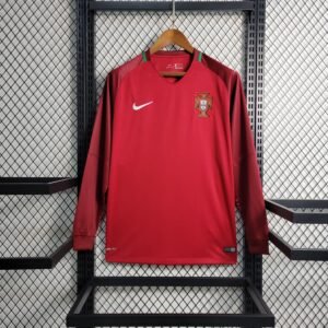Camiseta Portugal 2016-17 Local Retro Manga Larga