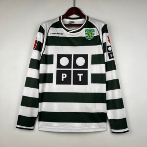 Camiseta Sporting Lisbon 2001-03 Local Retro Manga Larga