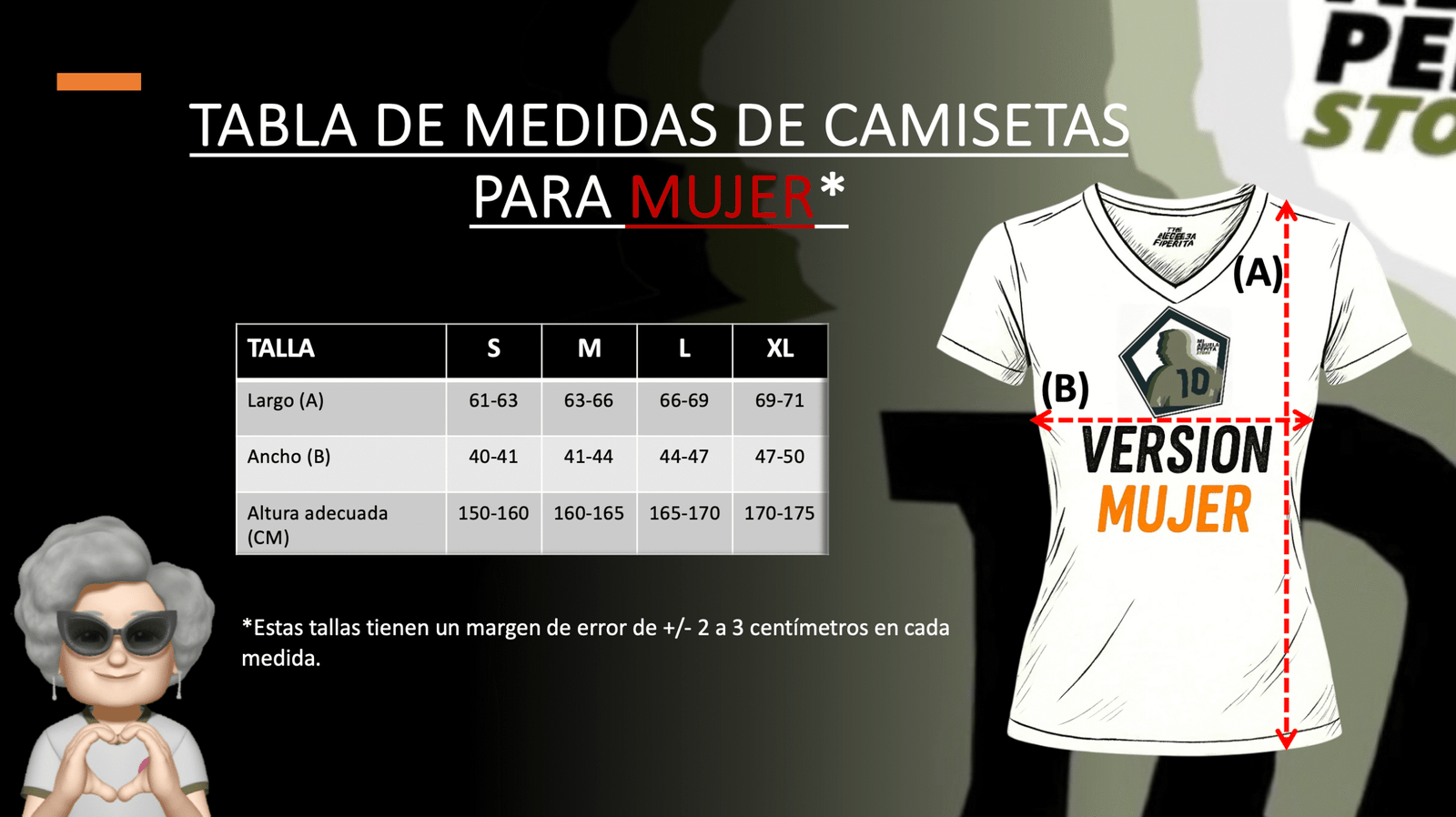 Tabla de medidas - Mujer